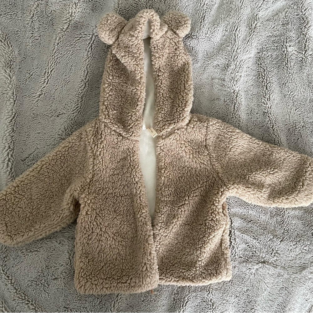 Quincy Mae Tan Teddy Bear Jacket